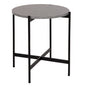 SIDE TABLE HM9589.02 MDF GREY MARBLE-BLACK METAL BASE Φ50x55Hcm. image 1