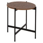 SIDE TABLE HM9589.04 MDF WALNUT-BLACK METAL BASE Φ50x55Hcm. image 1