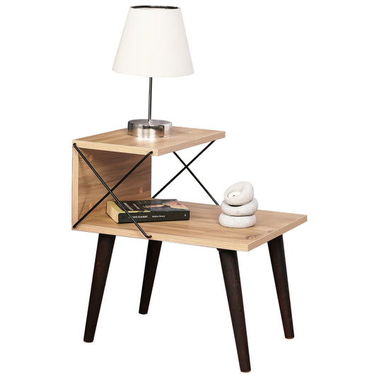 SIDE TABLE/NIGHTSTAND MELAMINE IN NATURAL COLOR 50x40x55Hcm.HM9434.01 image 1