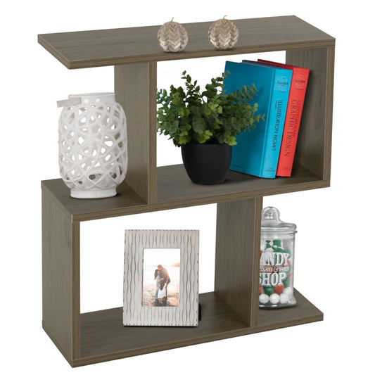 SIDE TABLE WITH STORAGE SPACES HM8881.12 MELAMINE IN OLIVE GREY COLOR 50x17x56Hcm. image 1