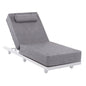 PROFESSIONAL SUNLOUNGER JESSIE HM10714.01 WHITE ALUMINUM-GREY CUSHION 200x71x35.5-95Hcm. image 1