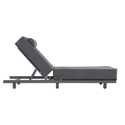 PROFESSIONAL SUNLOUNGER JESSIE HM10714.03 DARK GREY ALUMINUM & CUSHION 200x71x35.5-95Hcm.