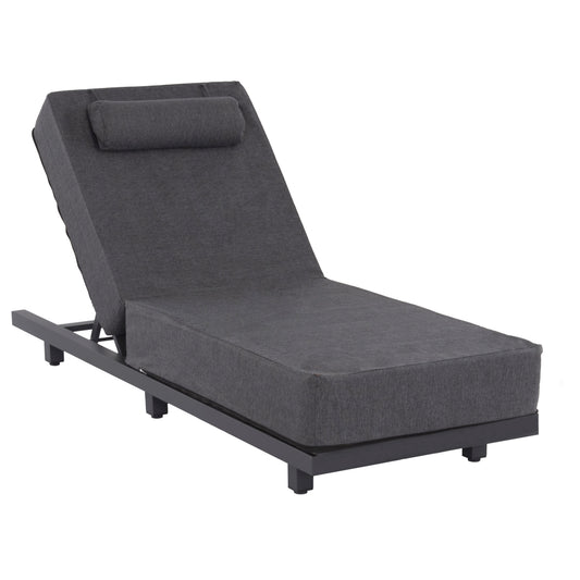 PROFESSIONAL SUNLOUNGER JESSIE HM10714.03 DARK GREY ALUMINUM & CUSHION 200x71x35.5-95Hcm. image 1