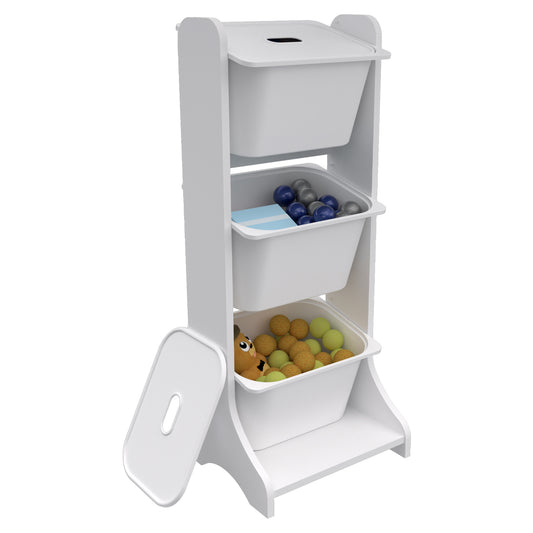 STORAGE FURNITURE FRED HM18208.01 WHITE MELAMINE 44x35x107Hcm. image 1