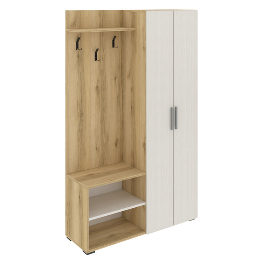 ENTRANCE FURNITURE BOW HM18192 MELAMINE IN NATURAL AND ECRU 110x37x184Hcm. image 1