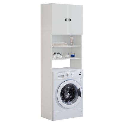 WASHING MACHINE FURNITURE TERRY WITH CABINET AND SHELVES MELAMINE WHITE 64Χ27Χ180Hcm.HM9122.11 image 1