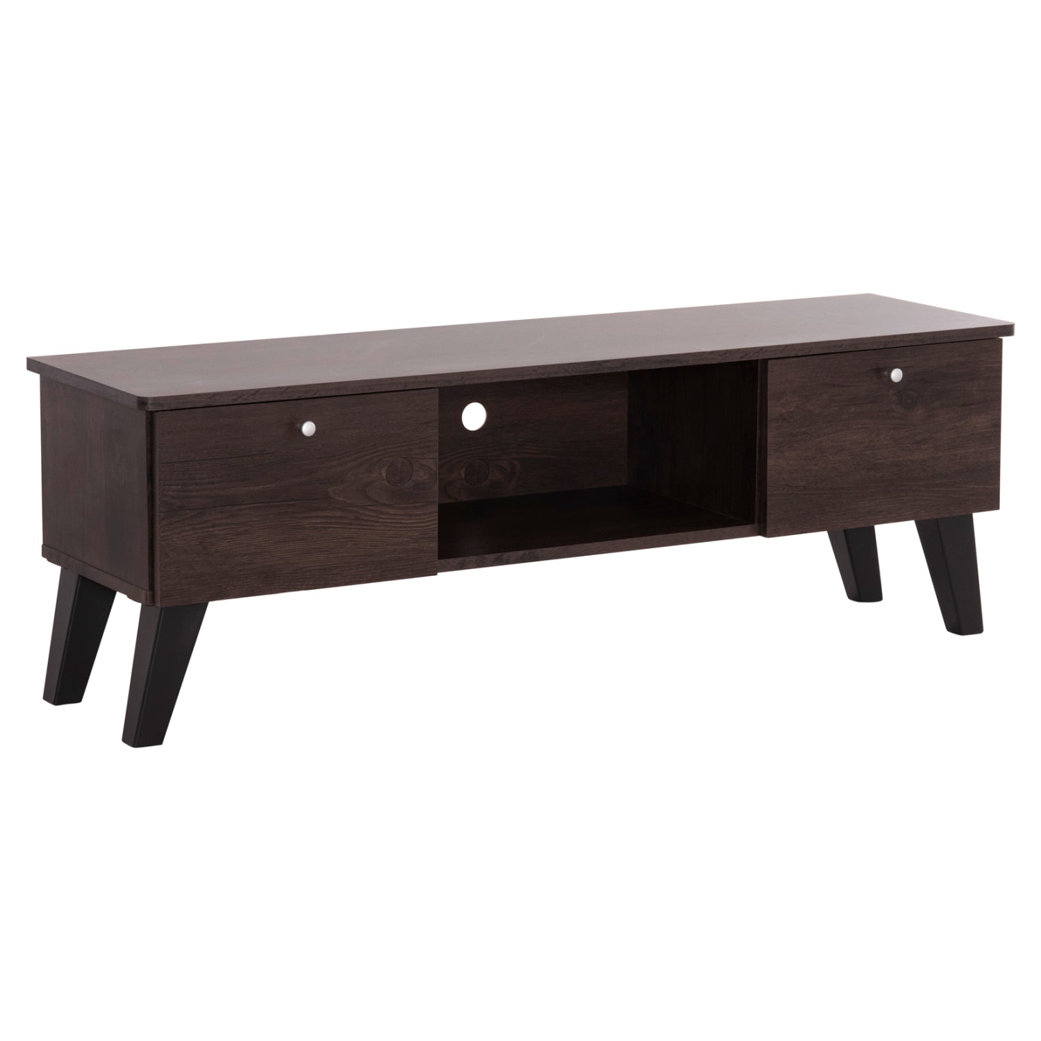 TV FURNITURE IREN HM2481.02 MELAMINE IN WALNUT-BLACK 120x32,5-34x41Hcm. image 1