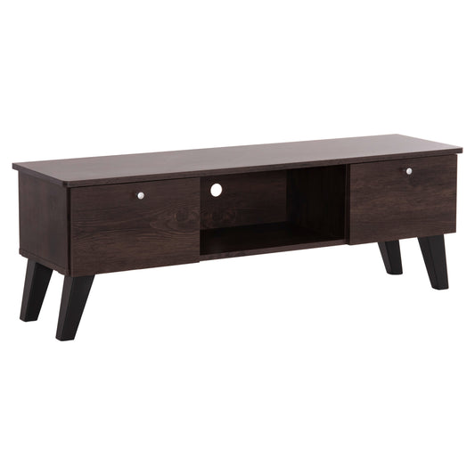 TV FURNITURE IREN HM2481.02 MELAMINE IN WALNUT-BLACK 120x32,5-34x41Hcm. image 1