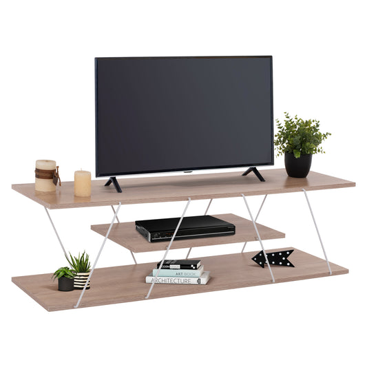 TV STAND TARS HM8922.14 MELAMINE SONOMA WHITE 120x32x33Hcm. image 1