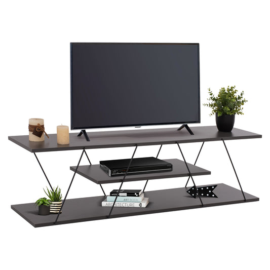 TV STAND TARS HM8922.20 MELAMINE GREY 120x32x33Hcm. image 1