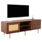 TV CABINET MEEN HM9736 MDF WITH WALNUT VENEER-GOLD LEGS 160x40x52Hcm. image 1