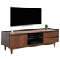 TV CABINET VEEN HM9741 MDF WITH WALNUT VENEER IN WALNUT AND DAREK GREY COLOR 170x40x50Hcm image 1