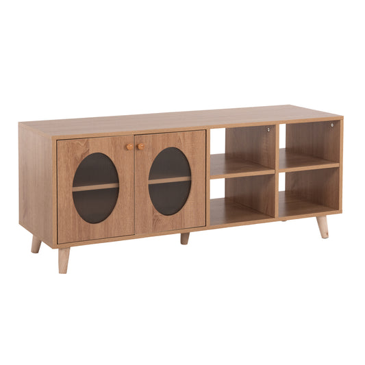 TV CABINET RILLION HM9879 MELAMINE IN SONAMA COLOR 120x40x51Hcm. image 1