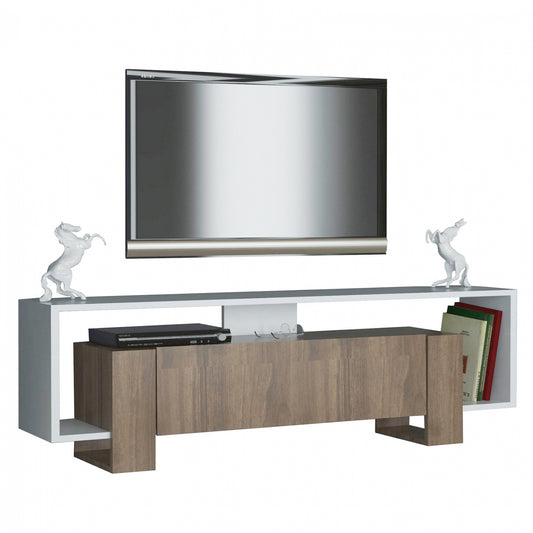 MELAMINE TV FURNITURE ΗΜ101.01 WHITE WALNUT 120x33,2x48,6Y cm. image 1