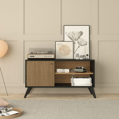 TV STAND/CABINET KRUDEN HM9443.11 MELAMINE IN BLACK-NATURAL 100x40x51Hcm.