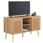 TV STAND MELAMINE COLM RATTAN DOORS HM9223.11 NATURAL COLOR 120x39x56,5Hcm. image 1