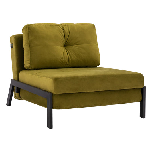 HM3078.13 Armchair Bed Constance, Olive Green Velvet, 95x92x66cm image 1