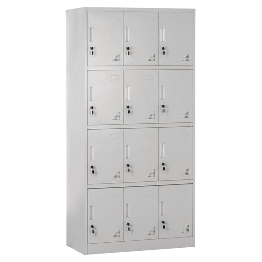LOCKER METALLIC WITH 12 CABINETS WITH KEY LOCKS BEXLEY HM5637.11 LIGHT GREY 90x45x185Hcm. image 1