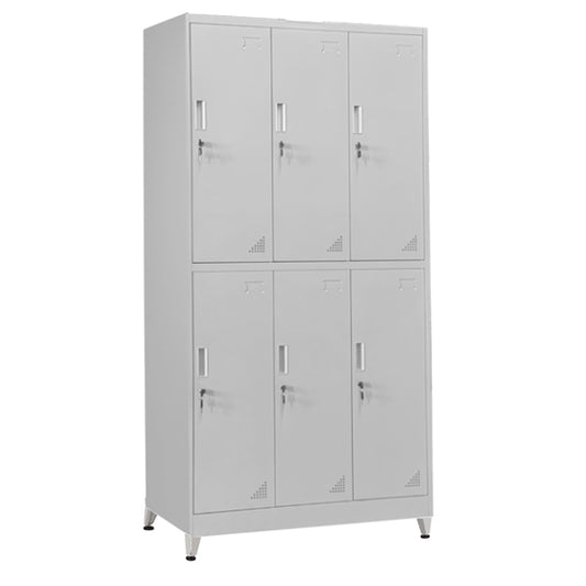 LOCKER METALLIC WITH LEGS BRAILA HM21102 6 CABINETS WITH KEY LOCKS IN LIGHT GREY 90x45x195Hcm. image 1