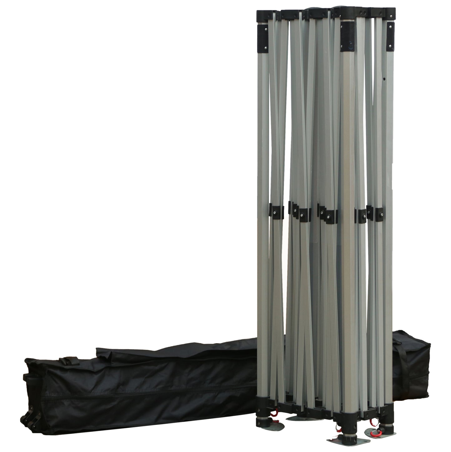 GAZEBO WITH 3 SIDEWALL SHADES CRESSEN HM21098.01 FOLDABLE-ALUMINUM SILVER FRAME-WHITE 3x4.5x3.4Hm