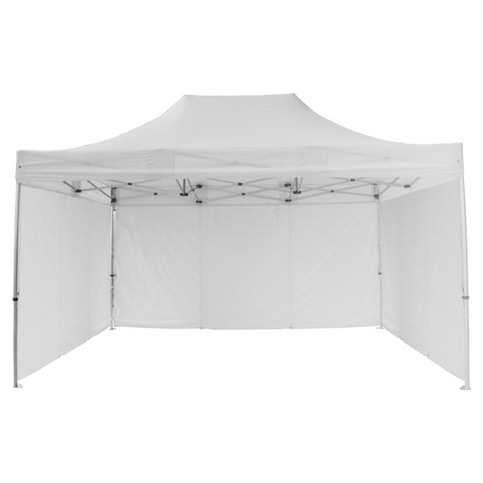 GAZEBO WITH 3 SIDEWALL SHADES CRESSEN HM21098.01 FOLDABLE-ALUMINUM SILVER FRAME-WHITE 3x4.5x3.4Hm image 1