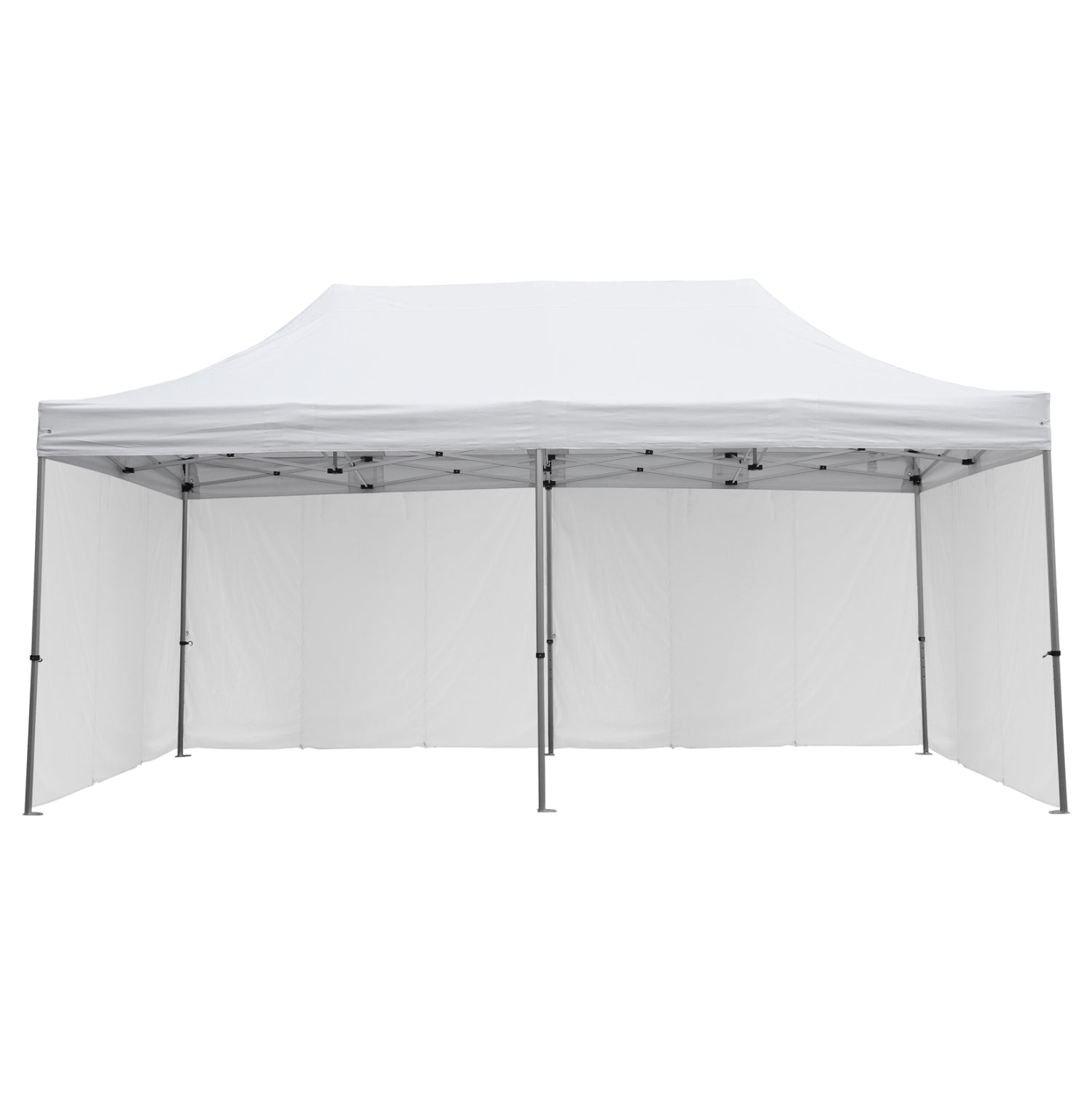 GAZEBO WITH 4 SIDEWALL SHADES CRESSEN HM21099.01 FOLDABLE-ALUMINUM SILVER FRAME-WHITE 3x6x3.4Hm image 1