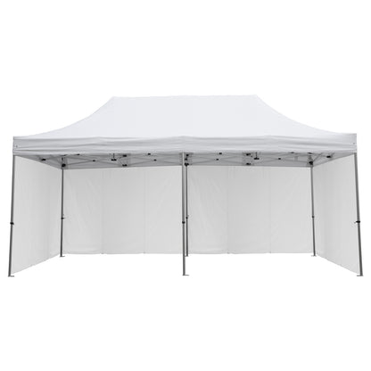 GAZEBO WITH 4 SIDEWALL SHADES CRESSEN HM21099.01 FOLDABLE-ALUMINUM SILVER FRAME-WHITE 3x6x3.4Hm image 1