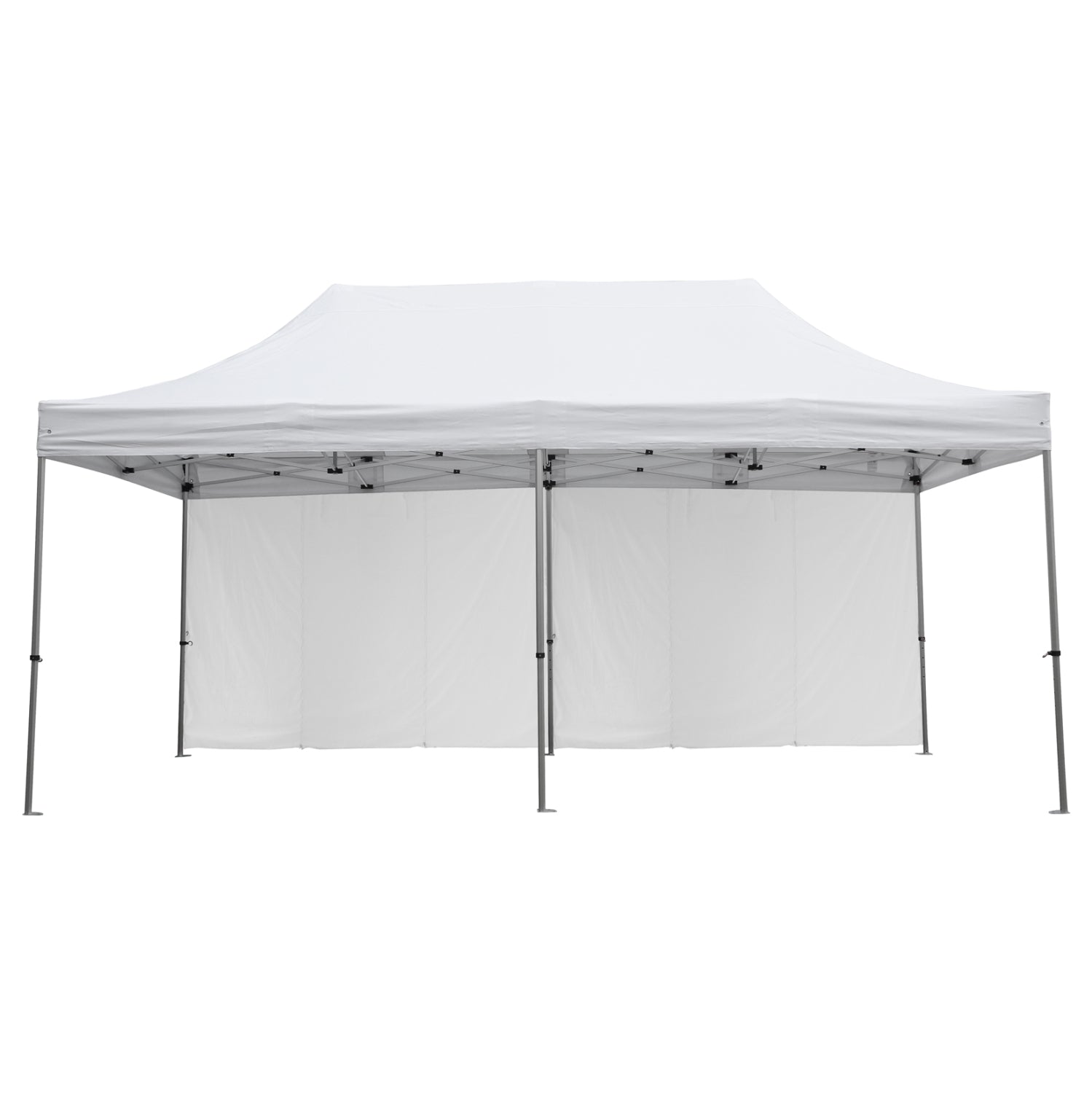 GAZEBO HEAVY DUTY WITH SIDEWALL SHADES CRESSEN HM21099 FOLDABLE-ALUMINUM SILVER FRAME-WHITE 3x6x3.4Hm image 1