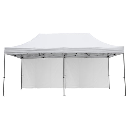 GAZEBO HEAVY DUTY WITH SIDEWALL SHADES CRESSEN HM21099 FOLDABLE-ALUMINUM SILVER FRAME-WHITE 3x6x3.4Hm image 1