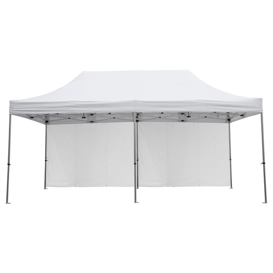 GAZEBO HEAVY DUTY WITH SIDEWALL SHADES CRESSEN HM21099 FOLDABLE-ALUMINUM SILVER FRAME-WHITE 3x6x3.4Hm image 1