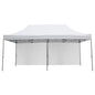 GAZEBO HEAVY DUTY WITH SIDEWALL SHADES CRESSEN HM21099 FOLDABLE-ALUMINUM SILVER FRAME-WHITE 3x6x3.4Hm image 1