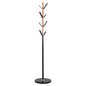 COAT HANGER BILLY HM18075.01 BEECH WOOD-BLACK METAL-BASE WITH WOOD Φ37.5X180Hcm. image 1