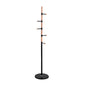 Coat hanger MERCURY ΗΜ8609.02 Beech Wood- Black Metal-Black Marble Base Φ37x176Ηcm image 1