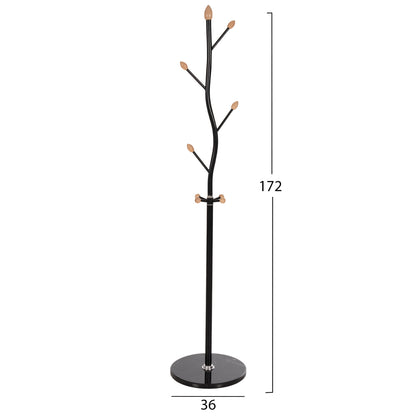 FLOOR STANDING HANGER HM9572.01 METALLIC 8 HANGING POSITIONS-BLACK Φ36x172Hcm.