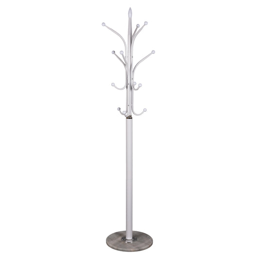 FLOOR STANDING HANGER HM9573.02 METALLIC 13 HANGING POSITIONS-WHITE Φ37x180Hcm. image 1