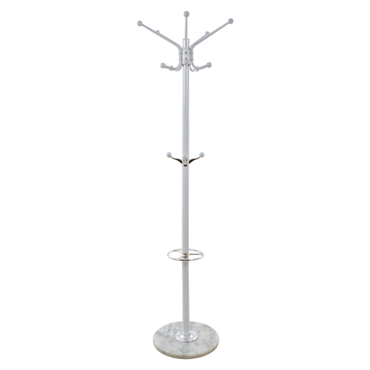 Hat/Coat Stand Metallic HM0039.02 rotating white with marble ''37x170 cm image 1