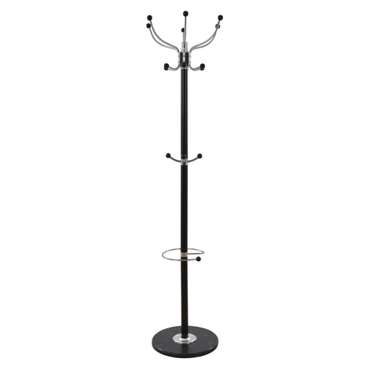 Hat/Coat Stand Metallic JUDE HM0040.01 rotating black with black marble base Φ37x170Η cm image 1