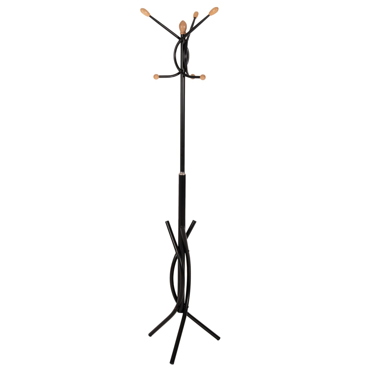 FLOOR STANDING HANGER HM9575.01 METALLIC IN BLACK COLOR-7 HANGING POSITIONS 41x41x176Hcm. image 1