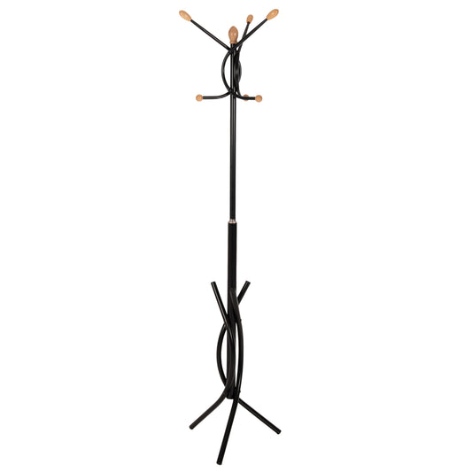 FLOOR STANDING HANGER HM9575.01 METALLIC IN BLACK COLOR-7 HANGING POSITIONS 41x41x176Hcm. image 1