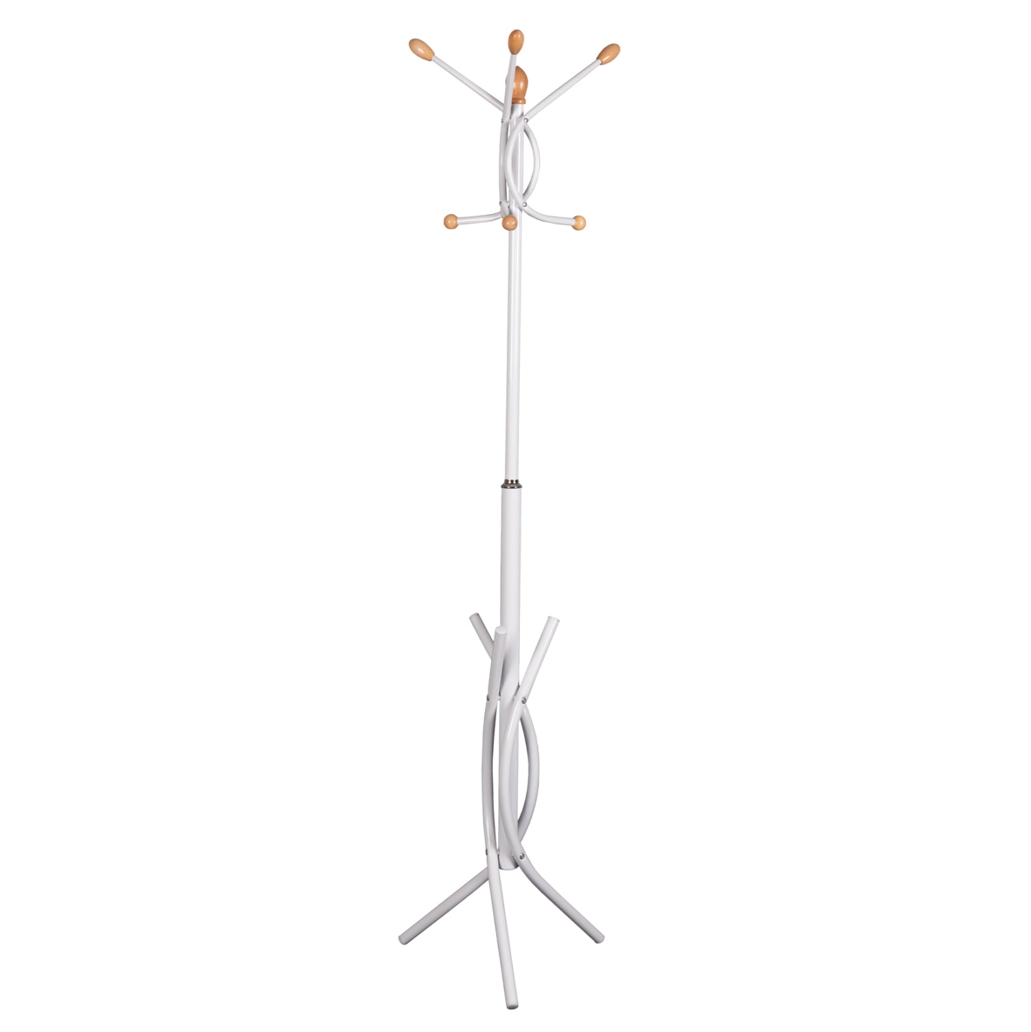 FLOOR STANDING HANGER HM9575.02 METALLIC IN WHITE COLOR-7 HANGING POSITIONS 41x41x176Hcm. image 1