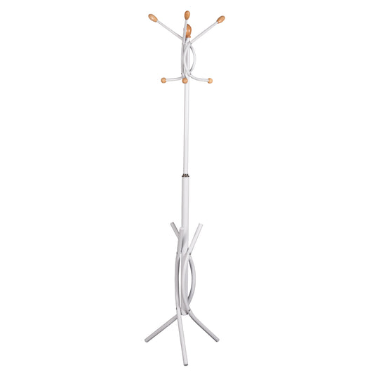 FLOOR STANDING HANGER HM9575.02 METALLIC IN WHITE COLOR-7 HANGING POSITIONS 41x41x176Hcm. image 1