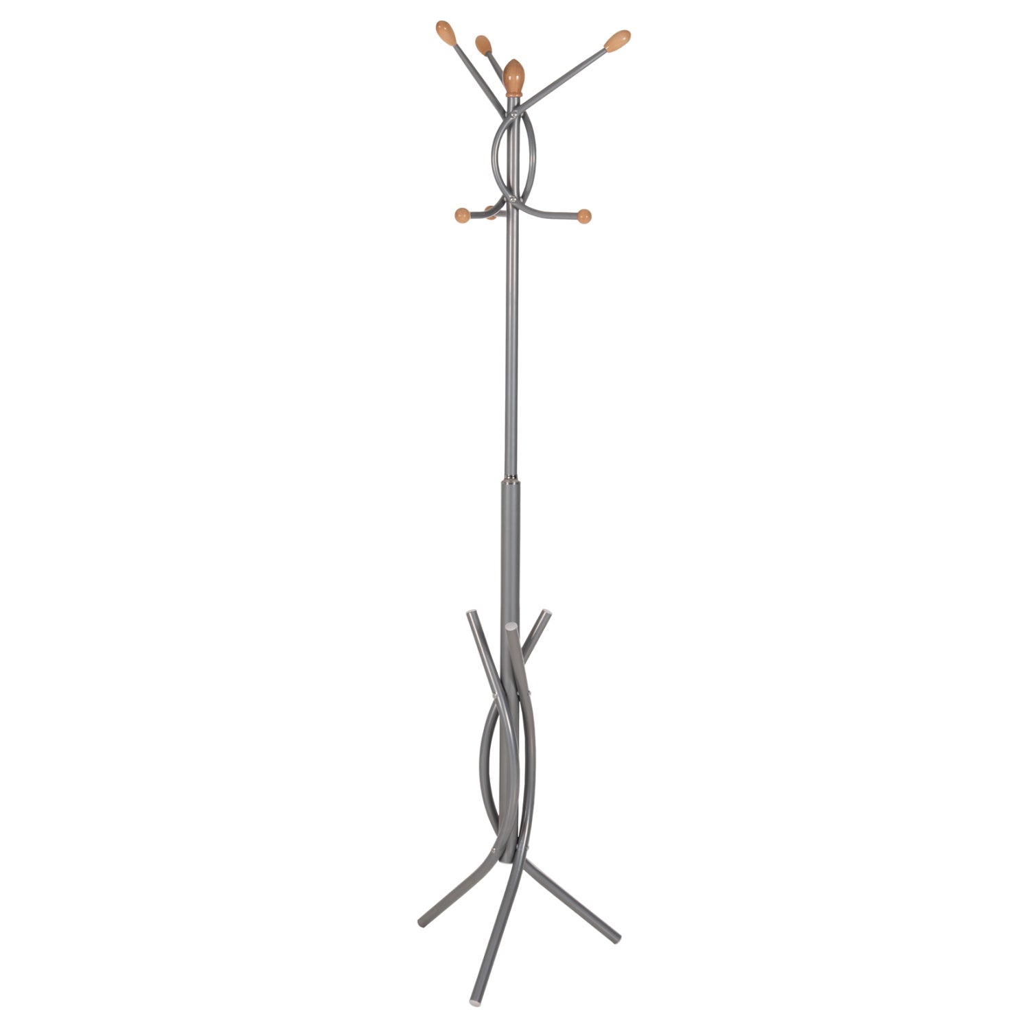 FLOOR STANDING HANGER HM9575.40 METALLIC IN SILVER COLOR-7 HANGING POSITIONS 41x41x176Hcm. image 1