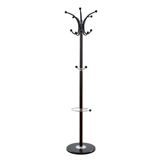Hat/Coat Stand Metallic SHIA HM0038.05 rotating walnut with black marble base Φ37x170Η cm image 1