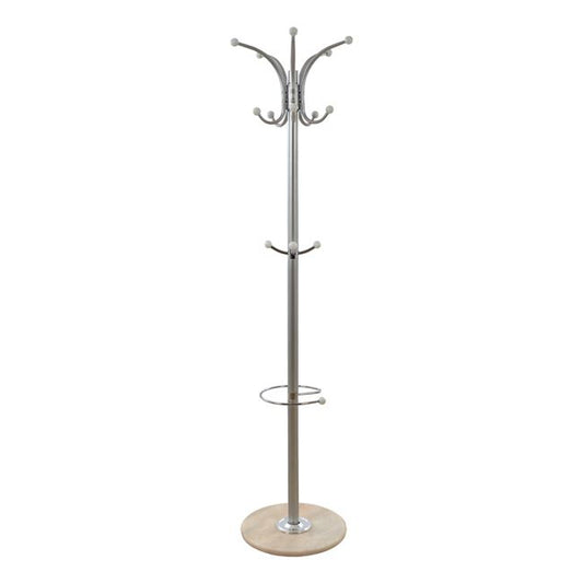 Hat/Coat Stand Metallic HM0038.40 rotating silver with marble ''37x170cm image 1