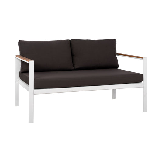 OUTDOOR 2-SEATER SOFA SAFIYA HM5523.01 ALUMINUM IN WHITE-ANTHRACITE CUSHIONS 144x70x85Hcm. image 1