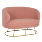 SOFA 2-SEATER ARIEN HM8492.22 DUSTY PINK BOUCLE FABRIC AND GOLD METAL BASE 130x75x85Hcm. image 1