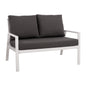 2 Seater Sofa Aluminum HM5561.01 White with pillows image 1