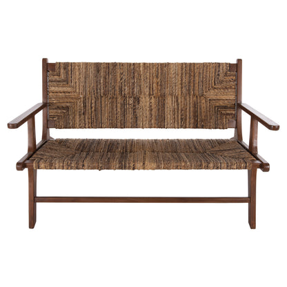 OUTDOOR SOFA 2-SEATER TONDO HM9915 SOLID TEAK WOOD-BANANA ROPE 120x76x68,5Hcm.