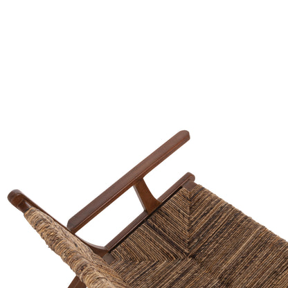 OUTDOOR SOFA 2-SEATER TONDO HM9915 SOLID TEAK WOOD-BANANA ROPE 120x76x68,5Hcm.