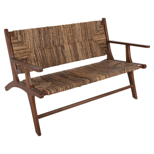 OUTDOOR SOFA 2-SEATER TONDO HM9915 SOLID TEAK WOOD-BANANA ROPE 120x76x68,5Hcm. image 1